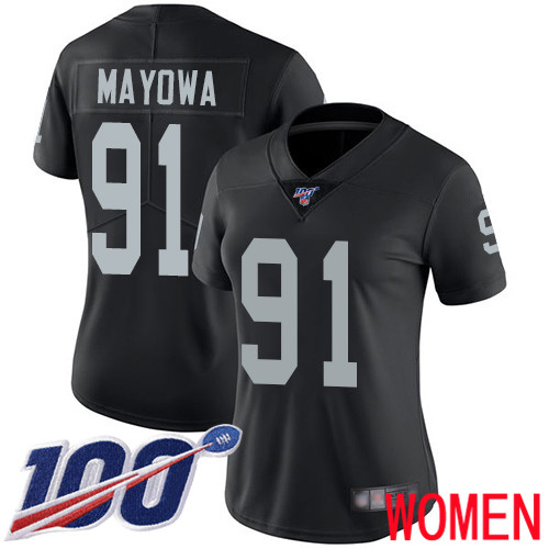 Oakland Raiders Limited Black Women Benson Mayowa Home Jersey NFL Football #91 100th Season Jersey->nfl t-shirts->Sports Accessory